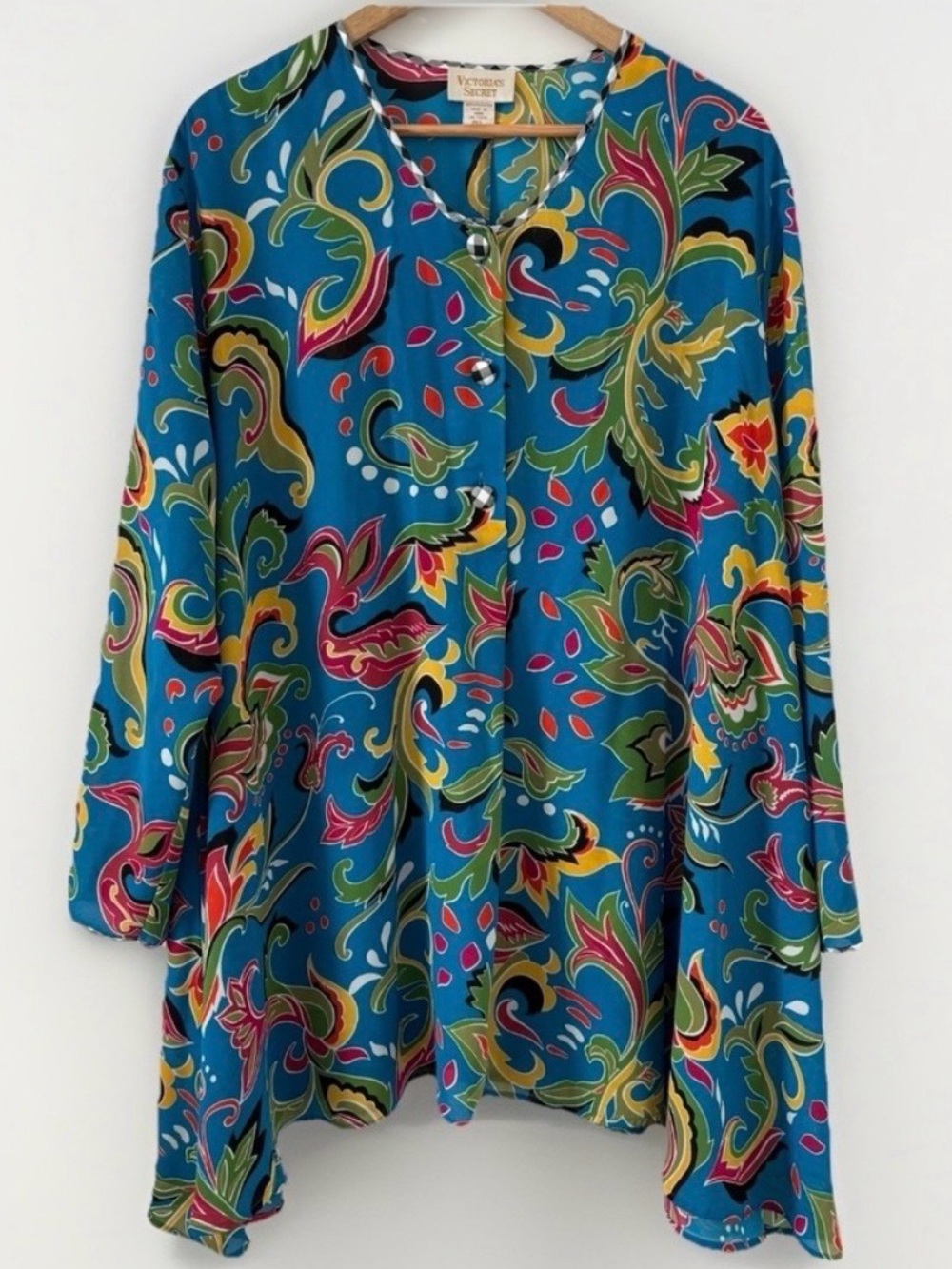 Vintage Victoria's Secret Gold Label Colorful Chiffon Tunic Dress Sz M/L Resort